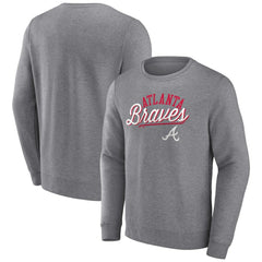 Atlanta Braves Fanatics Simplicity Pullover Sweatshirt - Heather Gray - Fanatics Lifestyle