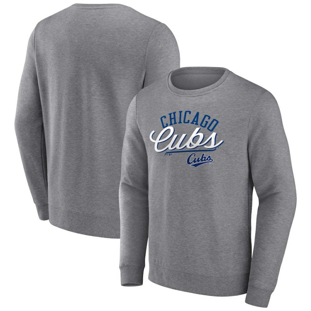 Chicago Cubs Fanatics Simplicity Pullover Sweatshirt - Gray - Fanatics Sale