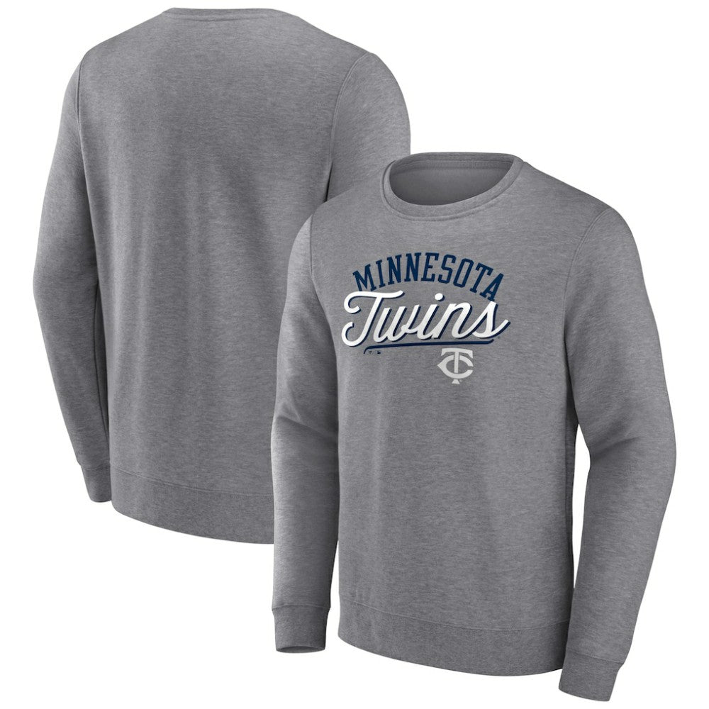 Minnesota Twins Fanatics Simplicity Pullover Sweatshirt - Heather Gray - Fanatics Lifestyle