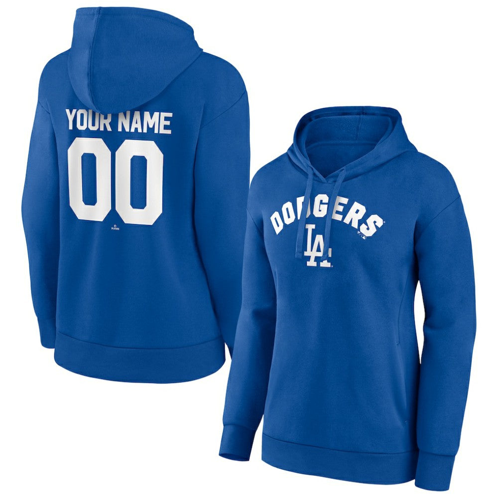 Los Angeles Dodgers Women's Personalized Team Winning Streak Pullover Hoodie - Royal - MLB Lifestyle