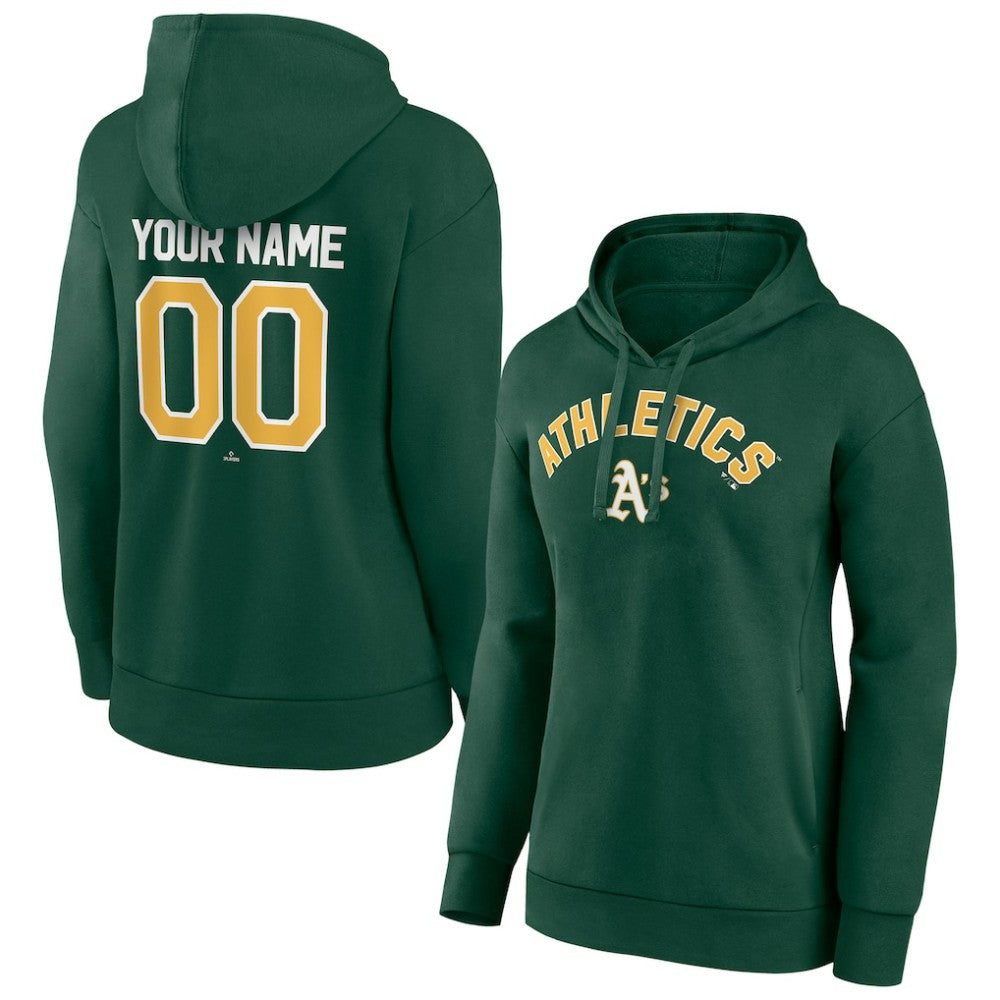 Athletics Women's Personalized Team Winning Streak Pullover Hoodie - Green - MLB Discount