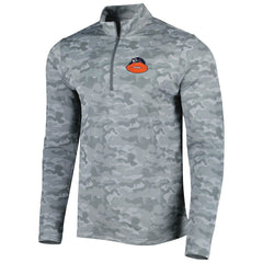 Chicago Bears Antigua Brigade Throwback Quarter-Zip Top Gray