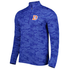Denver Broncos Antigua Brigade Throwback Quarter-Zip Top Royal