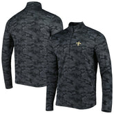New Orleans Saints Antigua Brigade Quarter-Zip Sweatshirt Black