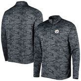 Pittsburgh Steelers Antigua Brigade Quarter-Zip Sweatshirt Black