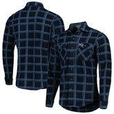 New England Patriots Antigua Industry Flannel Button-Up Shirt Jacket Navy