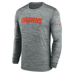 Nike Cleveland Browns Sideline Team Velocity Performance Long Sleeve T-Shirt Heather Gray
