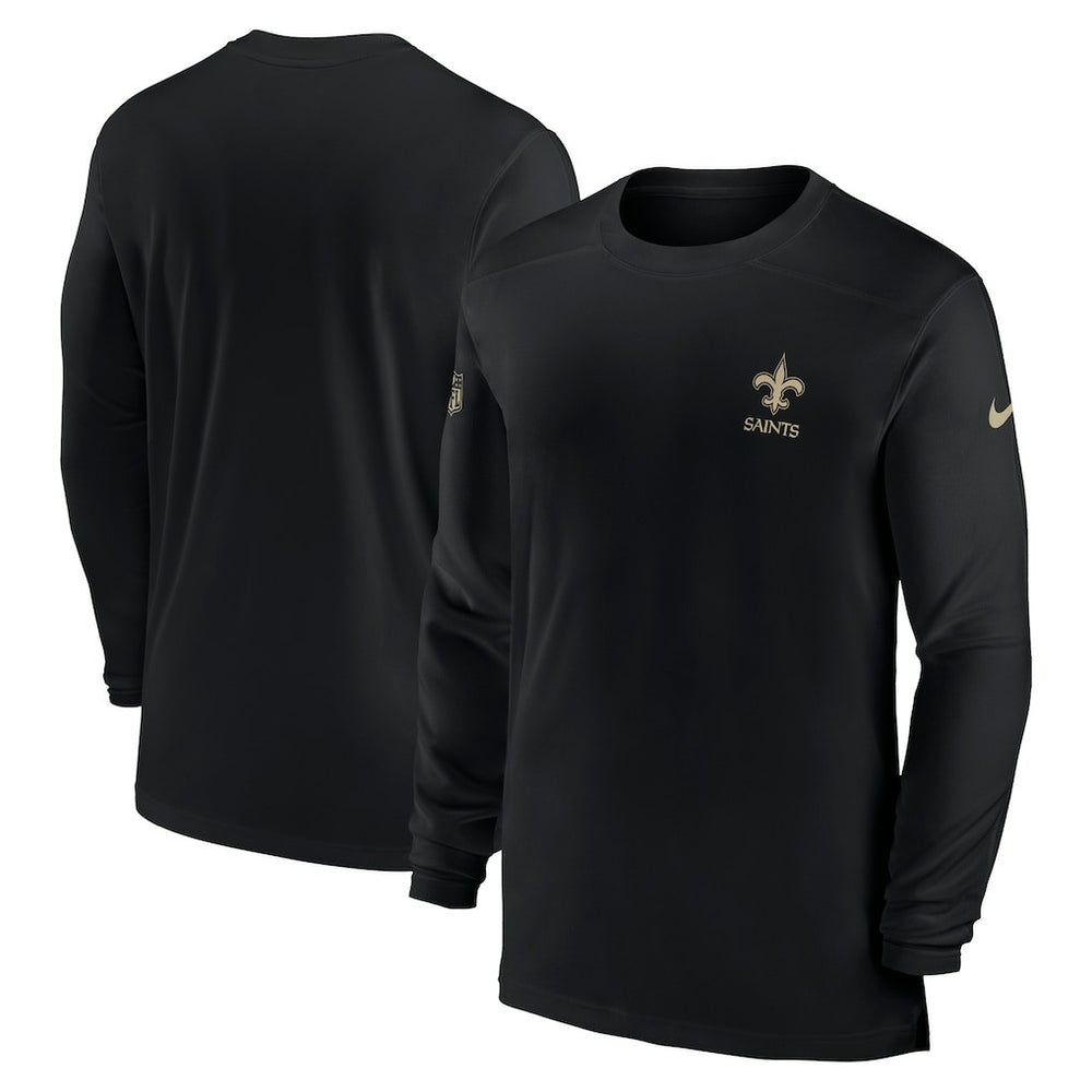 Nike New Orleans Saints Sideline Coach Performance Long Sleeve T-Shirt Black