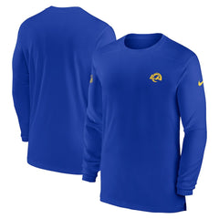 Nike Los Angeles Rams Sideline Coach Performance Long Sleeve T-Shirt Royal