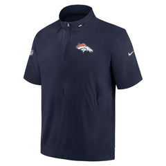 Nike Denver Broncos Sideline Coach Short Sleeve Hoodie Quarter-Zip Jacket - Navy