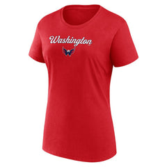 Washington Capitals Fanatics Women's Script T-Shirt & Shorts Set - Red/Heather Gray - NHL 5025687