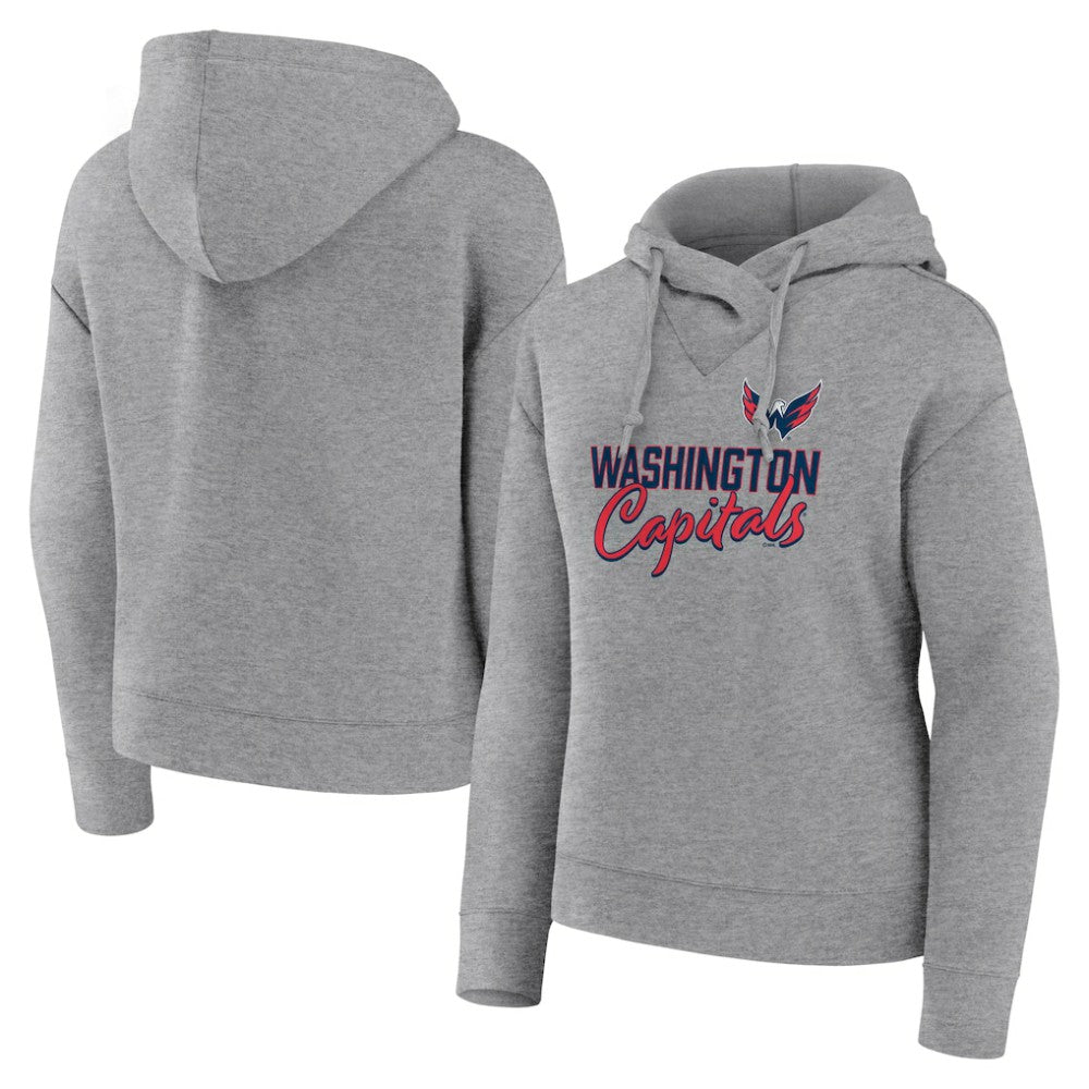 Washington Capitals Fanatics Women's Script Favorite Pullover Hoodie - Heather Gray - NHL 5025719