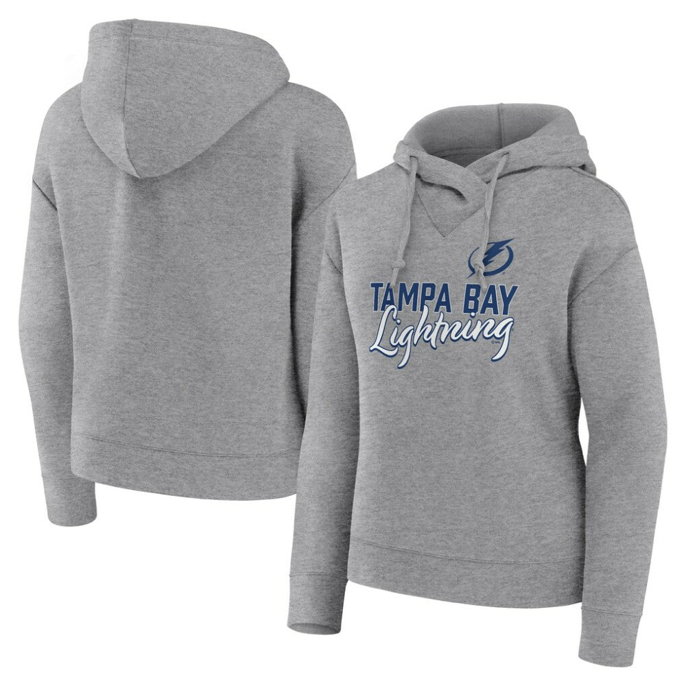 Tampa Bay Lightning Fanatics Women's Script Favorite Pullover Hoodie - Heather Gray - NHL 5025726