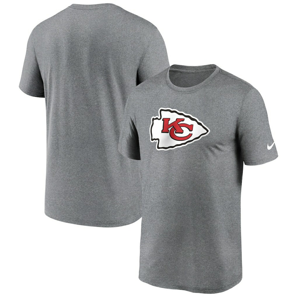 Nike Kansas City Chiefs Primetime Legend Logo Performance T-Shirt Heather Charcoal