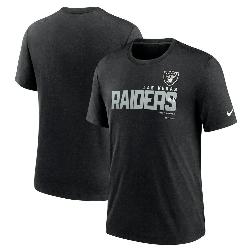 Nike Las Vegas Raiders Team Tri-Blend T-Shirt Heather Black