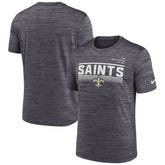 Nike New Orleans Saints Yardline Velocity Performance T-Shirt Anthracite