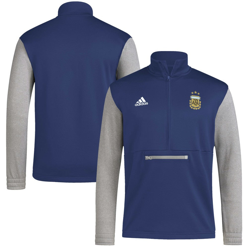 Argentina National Team Crest Long Sleeve Half-Zip Top Navy - Adidas for sale