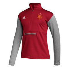 Spain National Team Crest Long Sleeve Half-Zip Top Red - Adidas