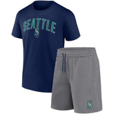 Seattle Mariners Fanatics Arch T-Shirt & Shorts Combo Set - Navy/Heather Gray - Fanatics Sale