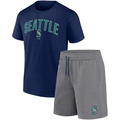 Seattle Mariners Fanatics Arch T-Shirt & Shorts Combo Set - Navy/Heather Gray - Fanatics Sale