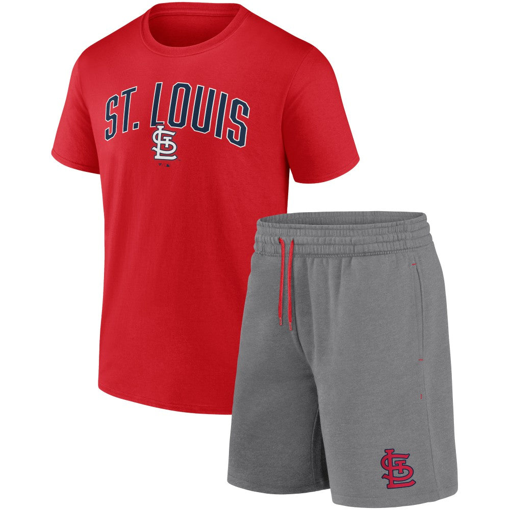 St. Louis Cardinals Fanatics Arch T-Shirt & Shorts Combo Set - Red/Heather Gray - Fanatics Discount