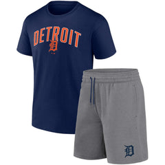 Detroit Tigers Fanatics Arch T-Shirt & Shorts Combo Set - Navy/Heather Gray - Fanatics on Sale