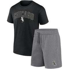 Chicago White Sox Fanatics Arch T-Shirt & Shorts Combo Set - Black/Heather Gray - Fanatics Discount