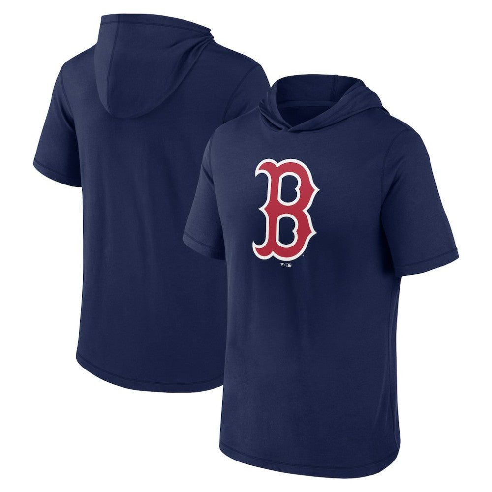 Boston Red Sox Fanatics Short Sleeve Hoodie T-Shirt - Navy - Fanatics on Sale