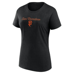 San Francisco Giants Fanatics Women's Script T-Shirt & Shorts Combo Set - Black/Gray - Fanatics on Sale