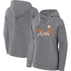 Houston Astros Fanatics Women's Script Favorite Lightweight Pullover Hoodie - Heather Gray - Fanatics Discount