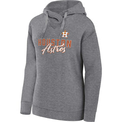 Houston Astros Fanatics Women's Script Favorite Lightweight Pullover Hoodie - Heather Gray - Fanatics Discount