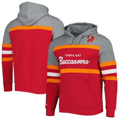 Mitchell & Ness Tampa Bay Buccaneers Head Coach Pullover Hoodie Red/Heathered Gray