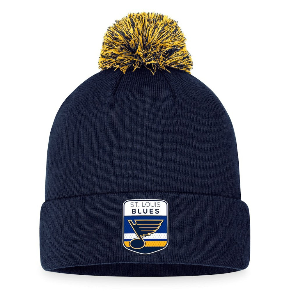 St. Louis Blues Fanatics 2023 NHL Draft Cuffed Knit Hat with Pom - Navy - NHL 5035886