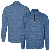 Los Angeles Angels Cutter & Buck Big & Tall Traverse Camo Print Stretch Quarter-Zip Pullover Top - Navy - MLB Lifestyle