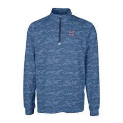 Chicago Cubs Cutter & Buck Big & Tall Traverse Camo Print Stretch Quarter-Zip Pullover Top - Navy - MLB Discount