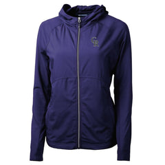 Colorado Rockies Cutter & Buck Women's Adapt Eco Knit Hybrid Recycled Full-Zip Hoodie - Purple - MLB Sale