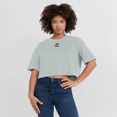 Fanatics Green Bay Packers Women's Elements Super Soft Boxy Cropped T-Shirt Gray