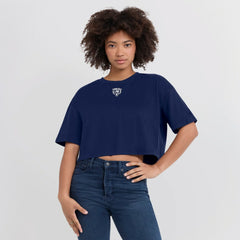 Fanatics Chicago Bears Women's Elements Super Soft Boxy Cropped T-Shirt Navy