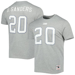 Mitchell & Ness Barry Sanders Detroit Lions Retired Player Logo Name & Number T-Shirt Gray