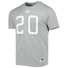Mitchell & Ness Barry Sanders Detroit Lions Retired Player Logo Name & Number T-Shirt Gray