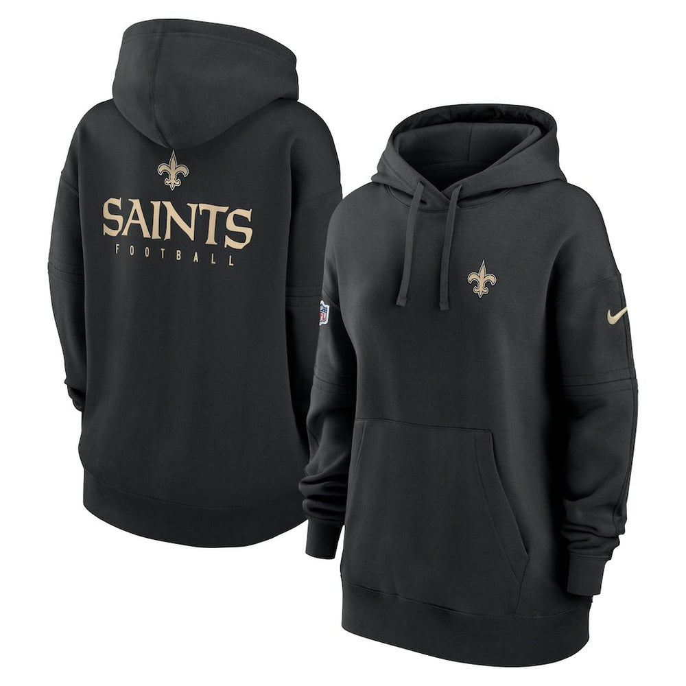 Nike New Orleans Saints Women's 2023 Sideline Club Fleece Pullover Hoodie Black
