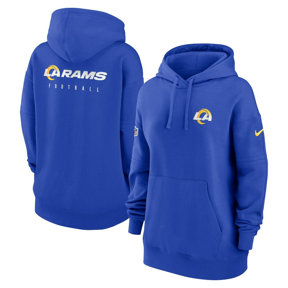 Nike Los Angeles Rams Women's 2023 Sideline Club Fleece Pullover Hoodie Royal