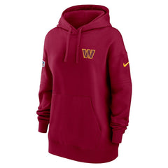 Nike Washington Commanders Women's 2023 Sideline Club Fleece Pullover Hoodie Burgundy