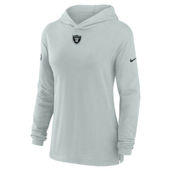 Nike Las Vegas Raiders Women's Sideline Performance Long Sleeve Hoodie T-Shirt Silver