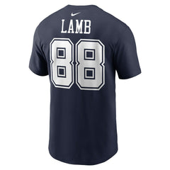 Nike CeeDee Lamb Dallas Cowboys Player Name & Number T-Shirt Navy