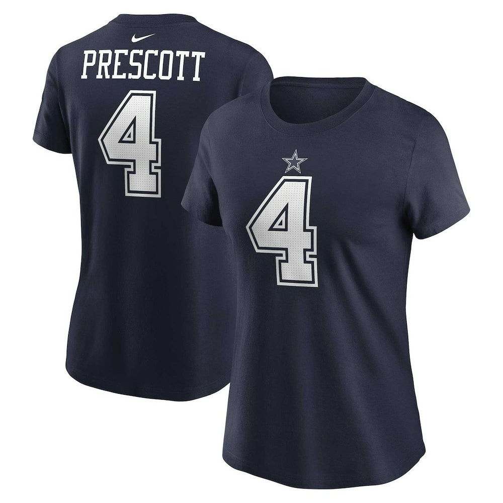 Nike Dak Prescott Dallas Cowboys Women's Player Name & Number T-Shirt Navy