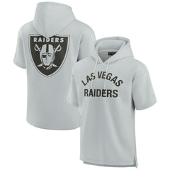 Fanatics Las Vegas Raiders Unisex Elements Super Soft Fleece Short Sleeve Pullover Hoodie Gray
