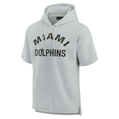 Fanatics Miami Dolphins Unisex Elements Super Soft Fleece Short Sleeve Pullover Hoodie Gray