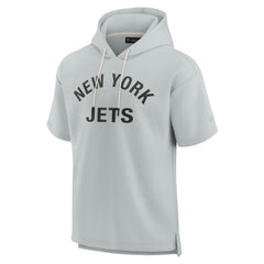 Fanatics New York Jets Unisex Elements Super Soft Fleece Short Sleeve Pullover Hoodie Gray