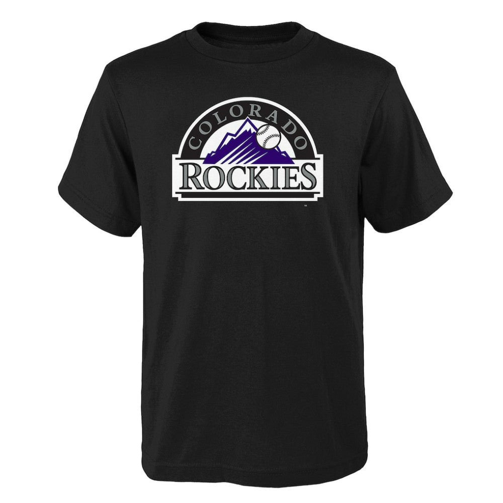 Colorado Rockies Youth Logo Primary Team T-Shirt - Black - MLB Sale